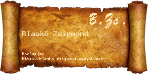 Blaskó Zsigmond névjegykártya