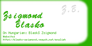 zsigmond blasko business card